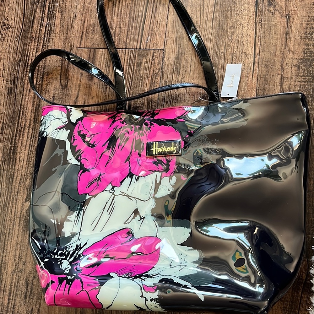 Harrod’s Vinyl Floral Shoulder Tote